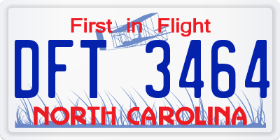 NC license plate DFT3464