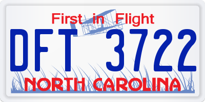 NC license plate DFT3722