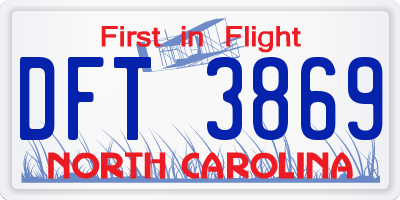NC license plate DFT3869