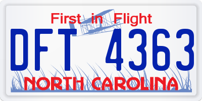 NC license plate DFT4363