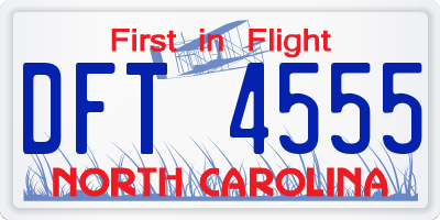 NC license plate DFT4555