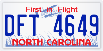 NC license plate DFT4649