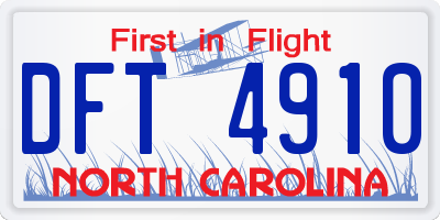 NC license plate DFT4910