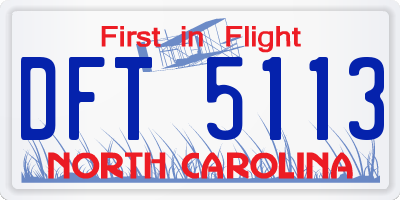 NC license plate DFT5113
