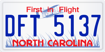 NC license plate DFT5137