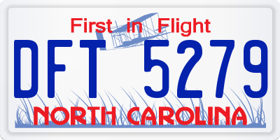 NC license plate DFT5279