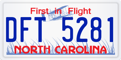 NC license plate DFT5281