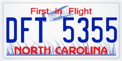NC license plate DFT5355