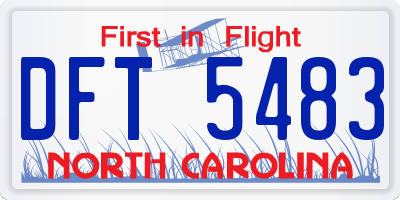 NC license plate DFT5483