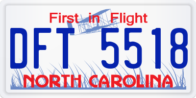NC license plate DFT5518