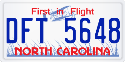 NC license plate DFT5648