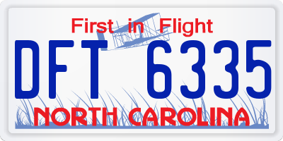 NC license plate DFT6335