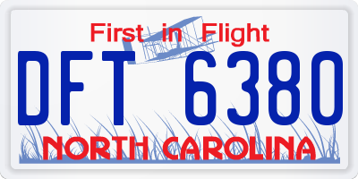 NC license plate DFT6380