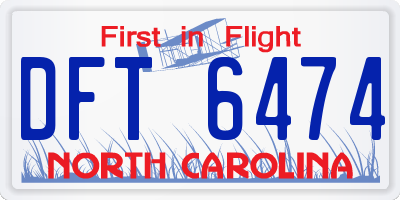 NC license plate DFT6474