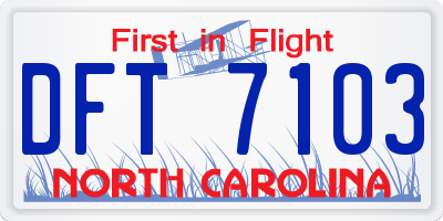 NC license plate DFT7103