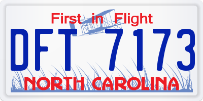 NC license plate DFT7173