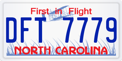 NC license plate DFT7779