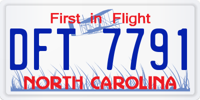 NC license plate DFT7791