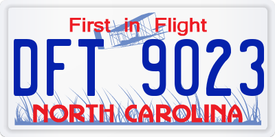 NC license plate DFT9023