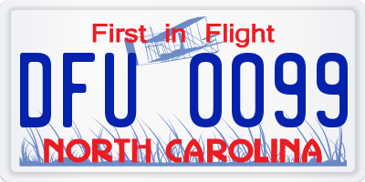 NC license plate DFU0099