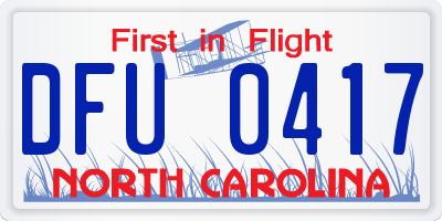 NC license plate DFU0417