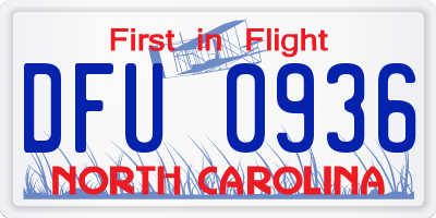 NC license plate DFU0936