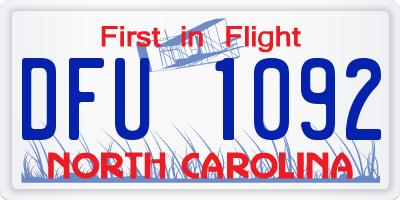 NC license plate DFU1092