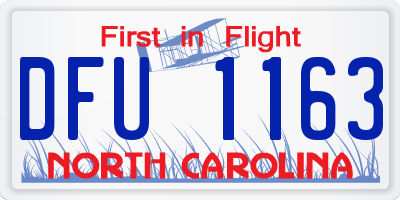 NC license plate DFU1163