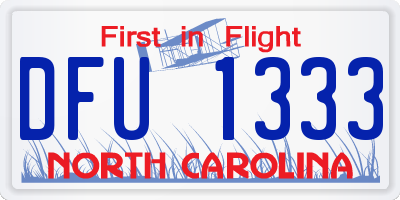 NC license plate DFU1333