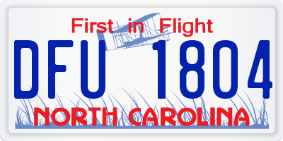 NC license plate DFU1804