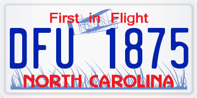 NC license plate DFU1875
