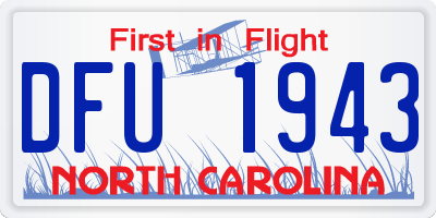 NC license plate DFU1943
