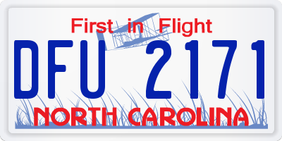 NC license plate DFU2171