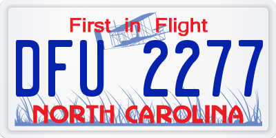 NC license plate DFU2277