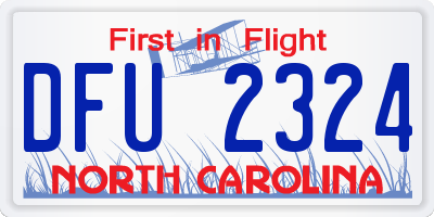 NC license plate DFU2324