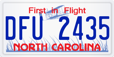 NC license plate DFU2435
