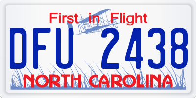 NC license plate DFU2438