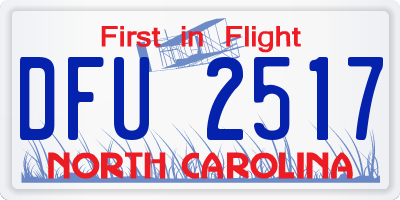 NC license plate DFU2517