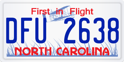 NC license plate DFU2638