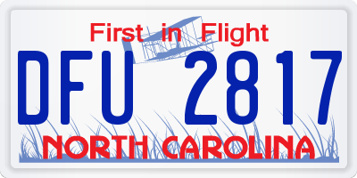 NC license plate DFU2817