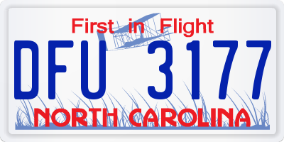 NC license plate DFU3177