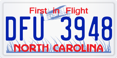 NC license plate DFU3948