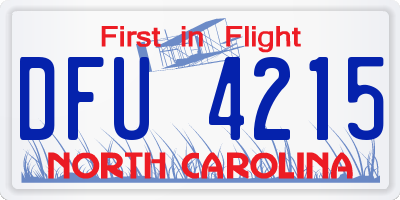 NC license plate DFU4215