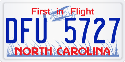 NC license plate DFU5727