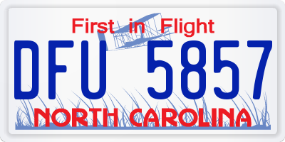 NC license plate DFU5857