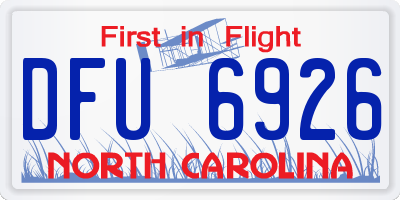 NC license plate DFU6926