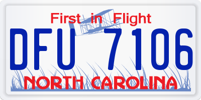NC license plate DFU7106