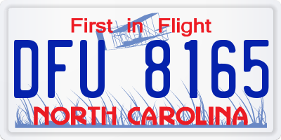NC license plate DFU8165