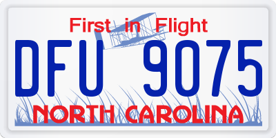 NC license plate DFU9075