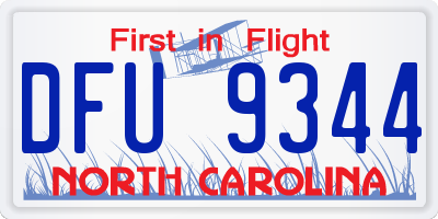 NC license plate DFU9344